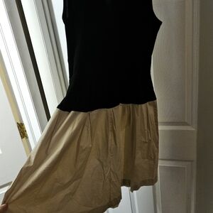 Aa Studio Black and Cream Mini Dress